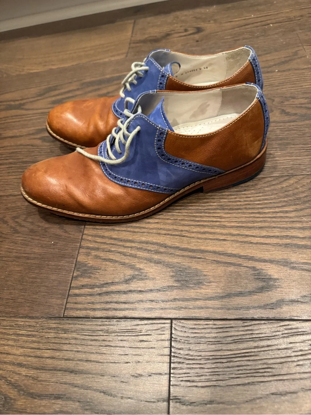 Cole Haan Brown Leather and Blue Suede Derby Oxfords size 9 men